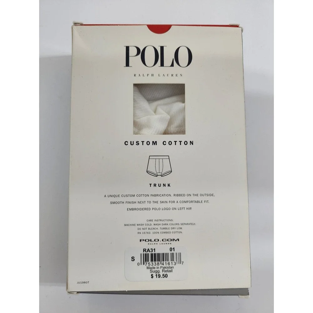 Polo Ralph‎ Lauren Trunk White Custom Cotton Ribbed Vintage Small 28-30
